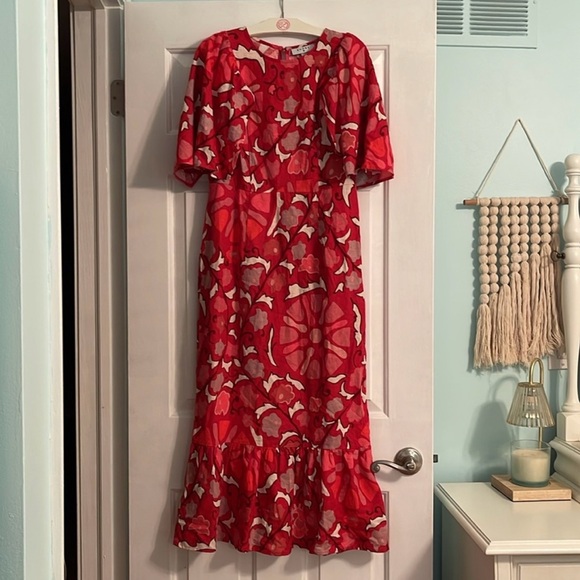 Rhode X Target Red Floral Zinnia Maxi Dress - Picture 3 of 5